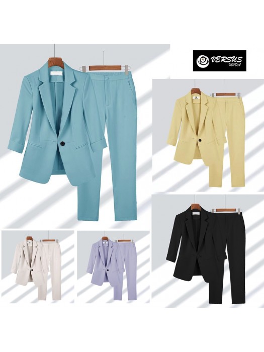 Completo Donna Pantaloni Giacca Manica 3/4 Woman Trousers Jacket Set SETWOM06